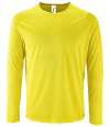 02071 Sporty Long Sleeve Performance T Shirt Neon Yellow colour image